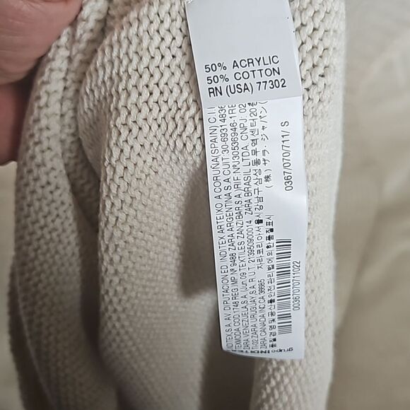 Zara Sweater Mini Sleeveless Dress Small Off White - Picture 12 of 16